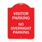 Signmission Visitor Parking No Overnight Parking, Red & White Aluminum Sign, 18" x 24", RW-1824-22731 A-DES-RW-1824-22731 - alternate 1